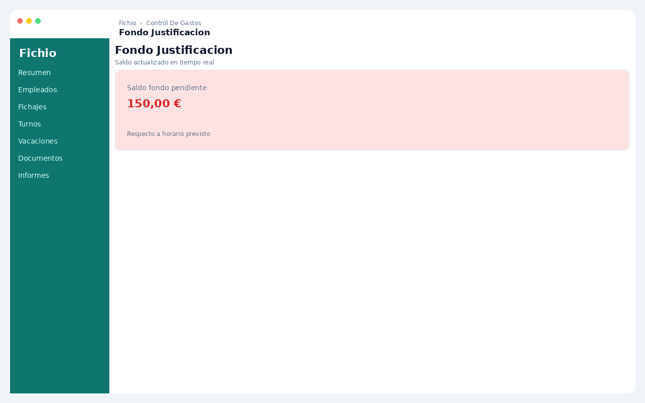 Justificación de un fondo para gastos con tickets
