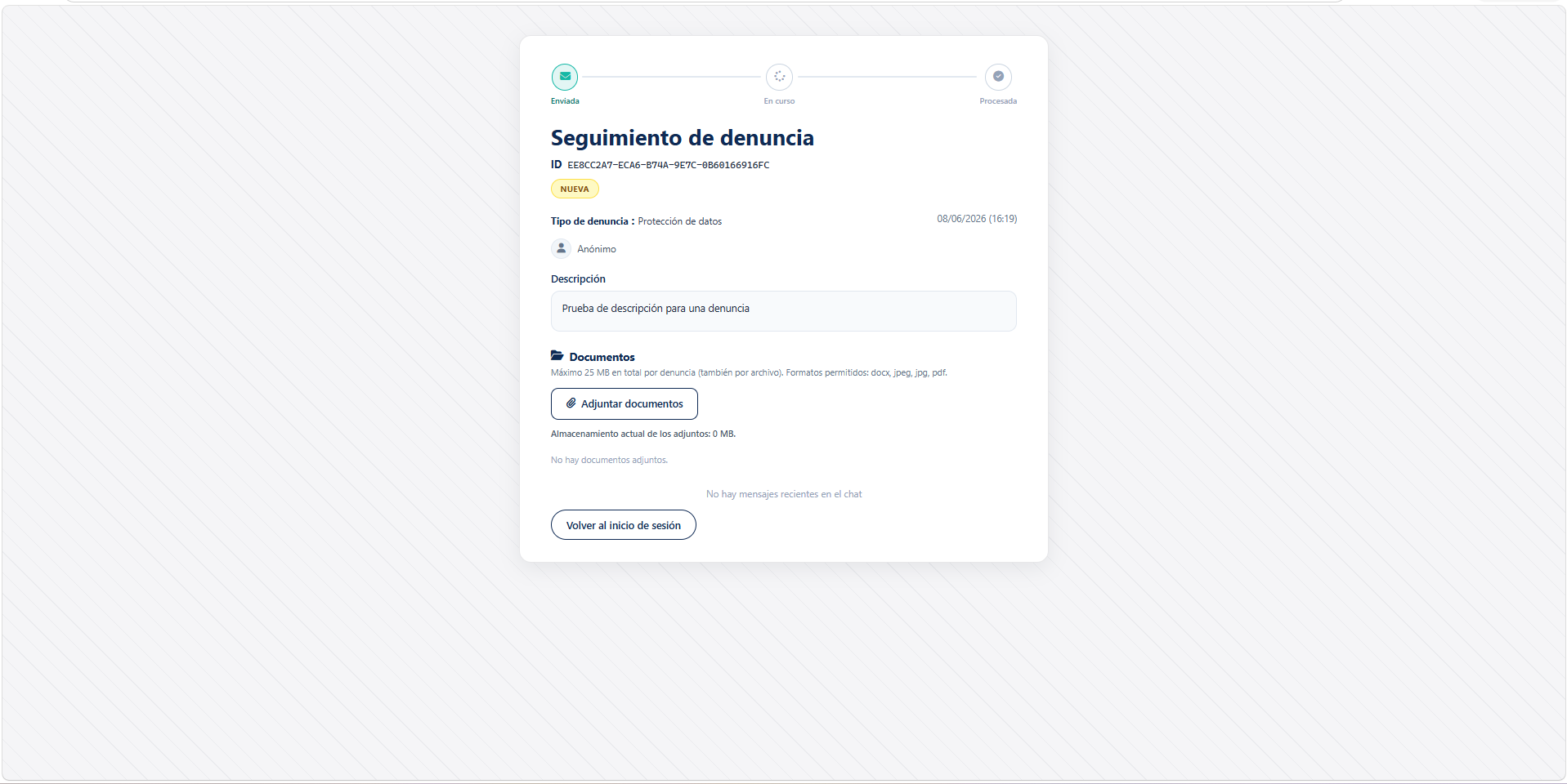 Detalle de denuncia con historial