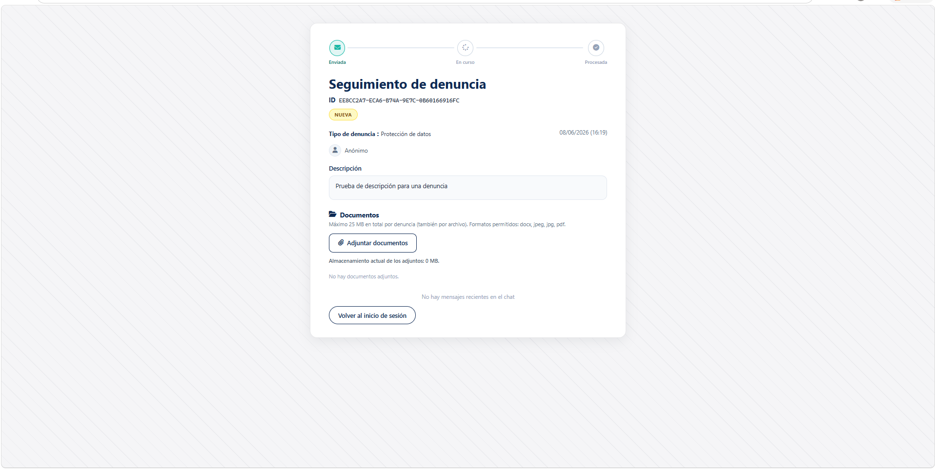 Seguimiento de denuncia por código