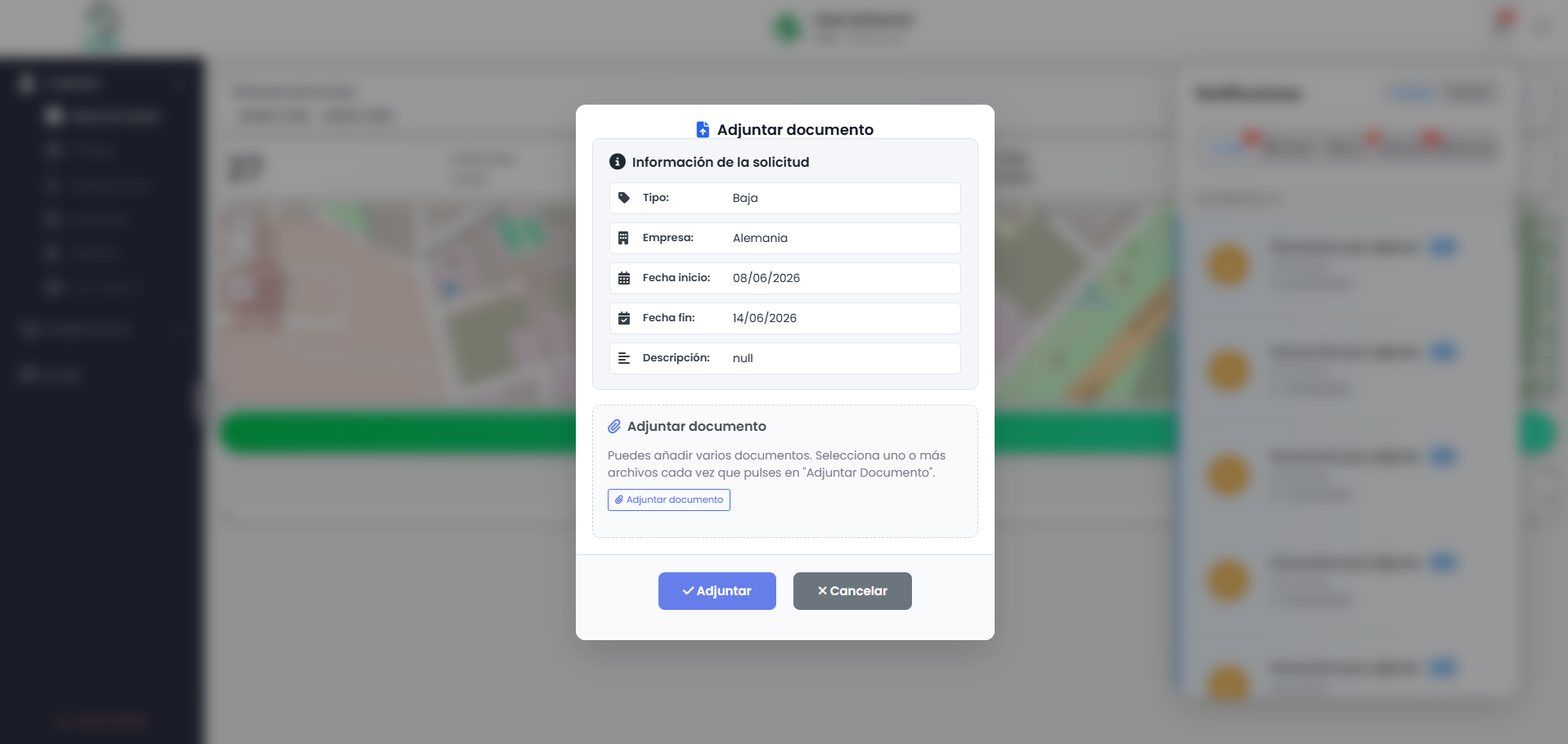 Solicitud de documentación al empleado