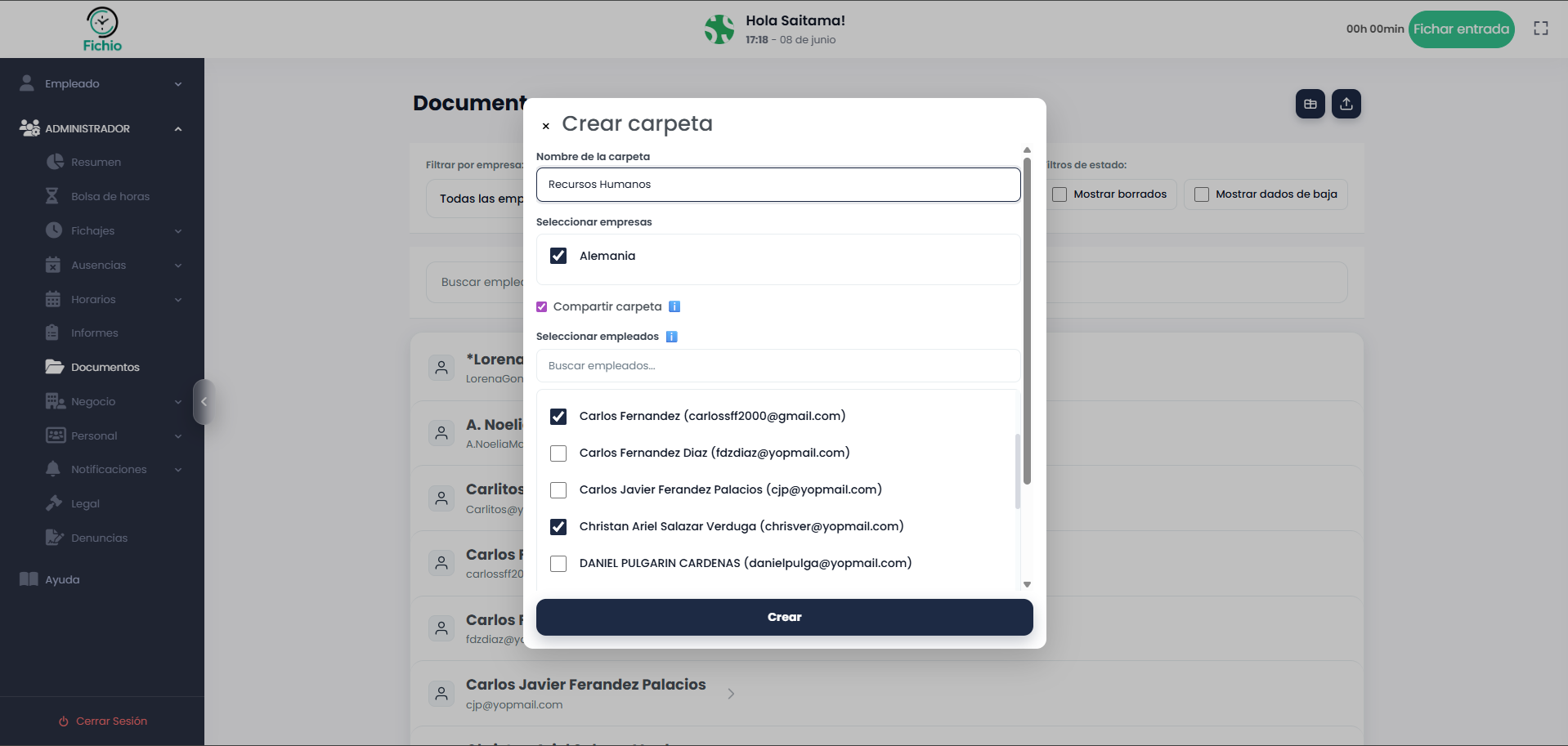 Permisos y visibilidad de documentos