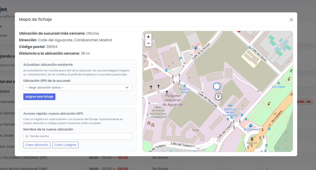 Configuración de radio permitido en una ubicación
